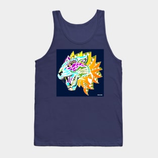 mayan tiger in ecopop pattern zentangle Tank Top